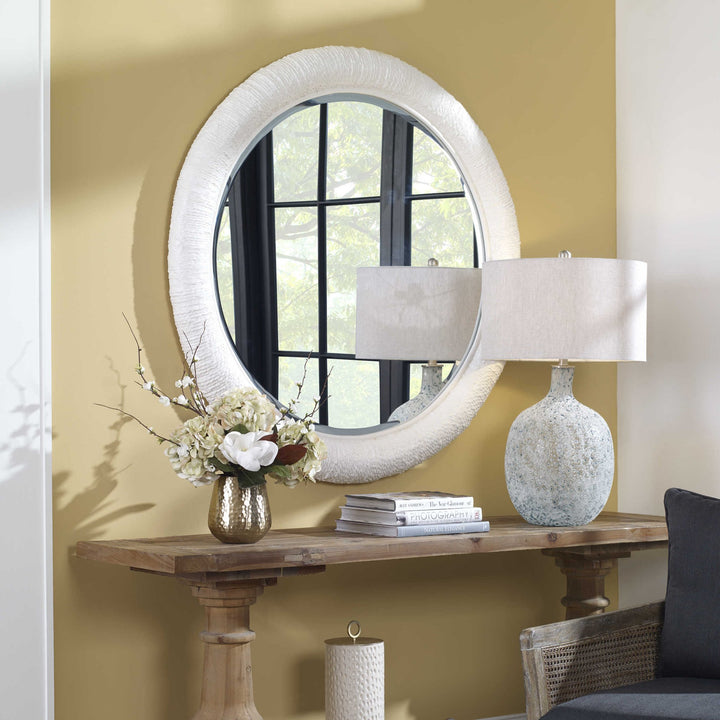 ISLE PALM GRANDE 47"RD RATTAN MIRROR