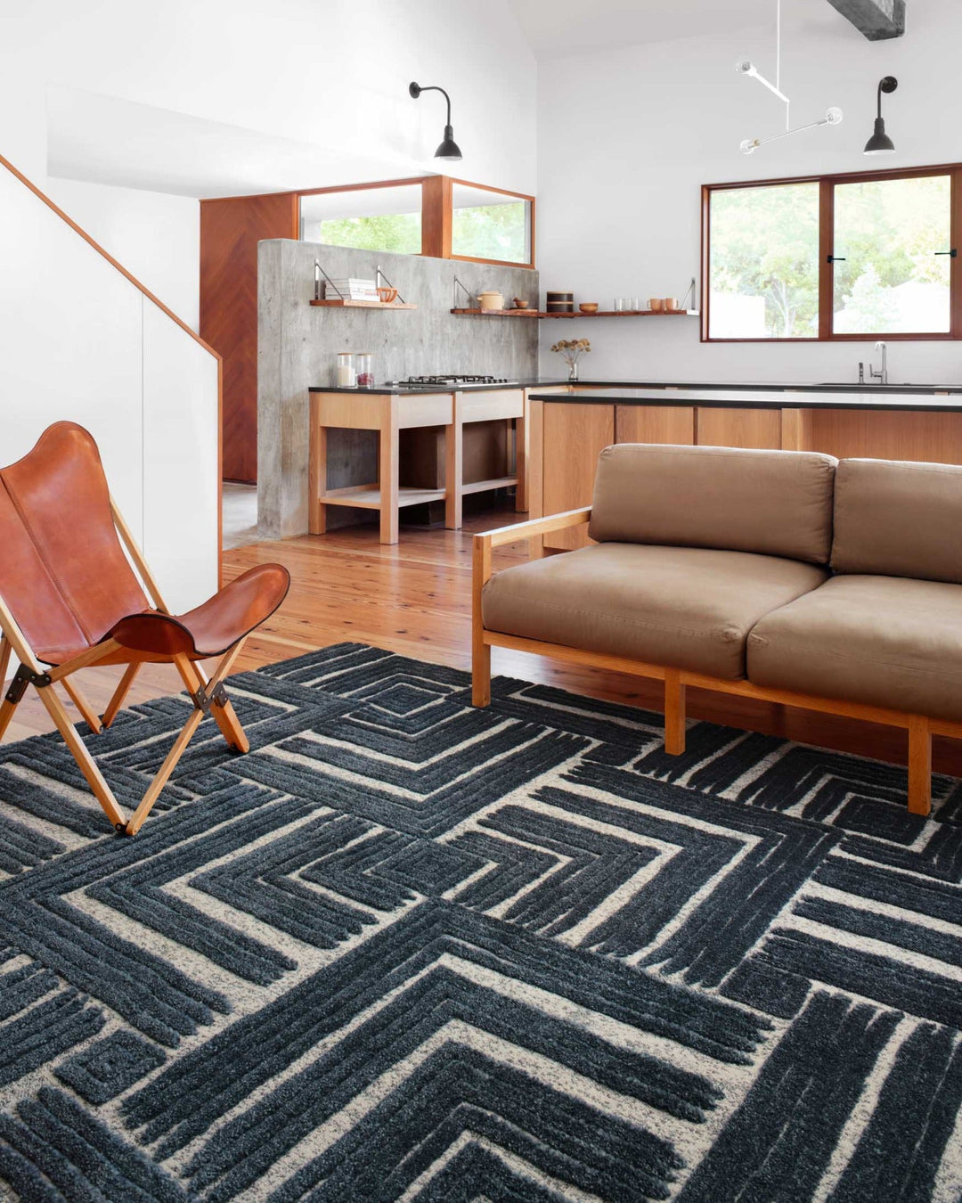 ISOM RUG: INK BLUE, WHITE, SLATE