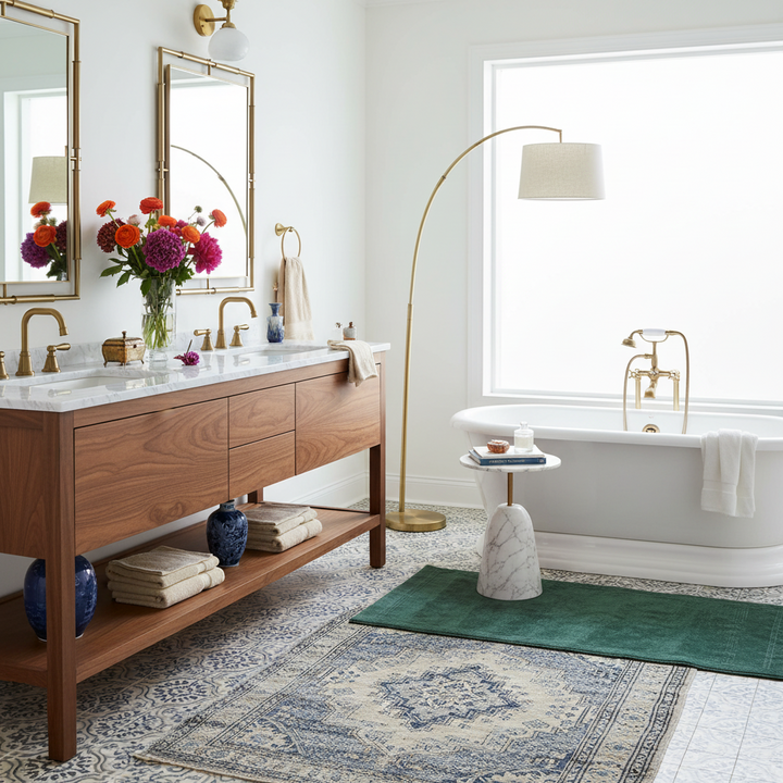 IT'S ALL CONNECTED BRASS VANITY MIRROR