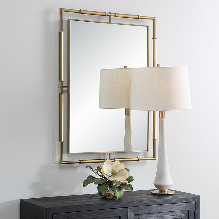 IT'S ALL CONNECTED BRASS VANITY MIRROR