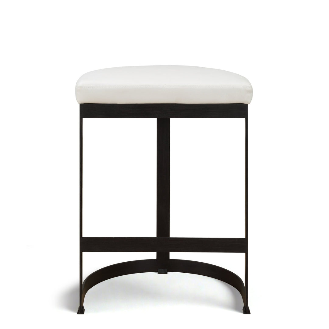 IVANNA WHITE LEATHERETTE COUNTER STOOL