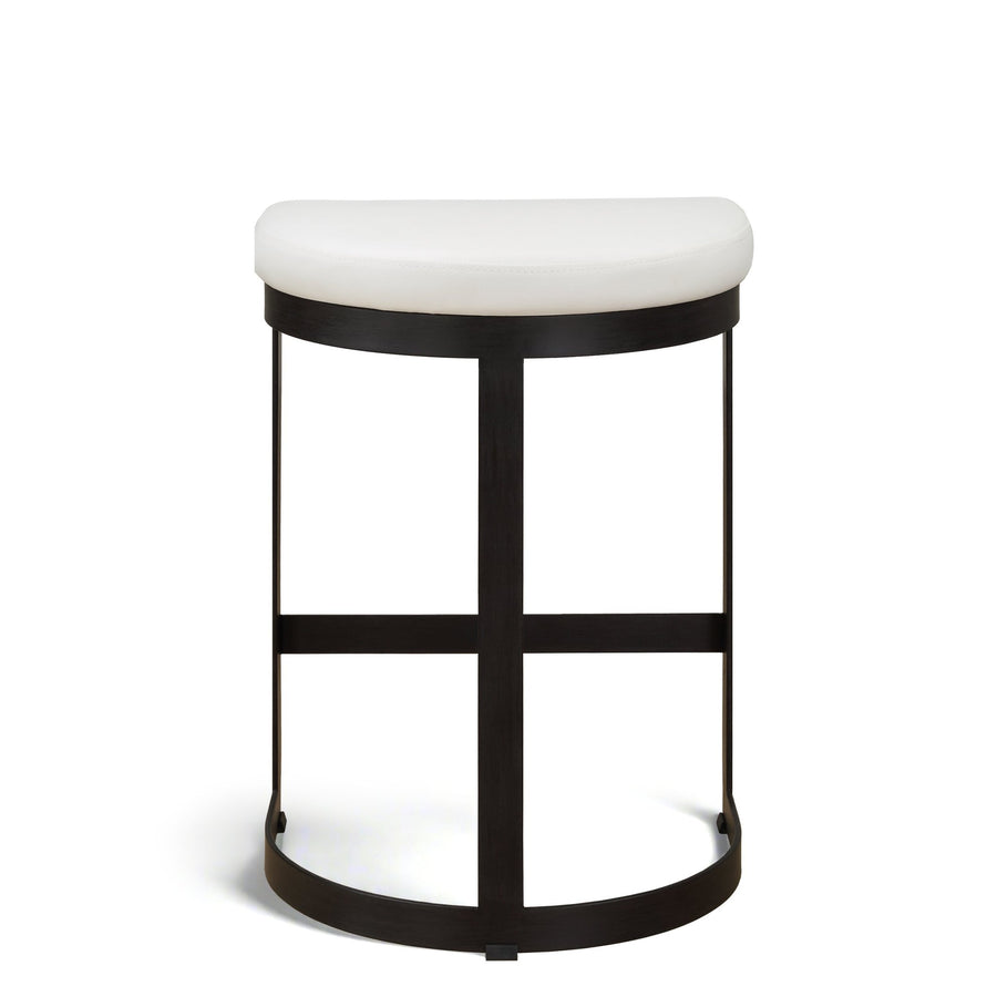 IVANNA WHITE LEATHERETTE COUNTER STOOL