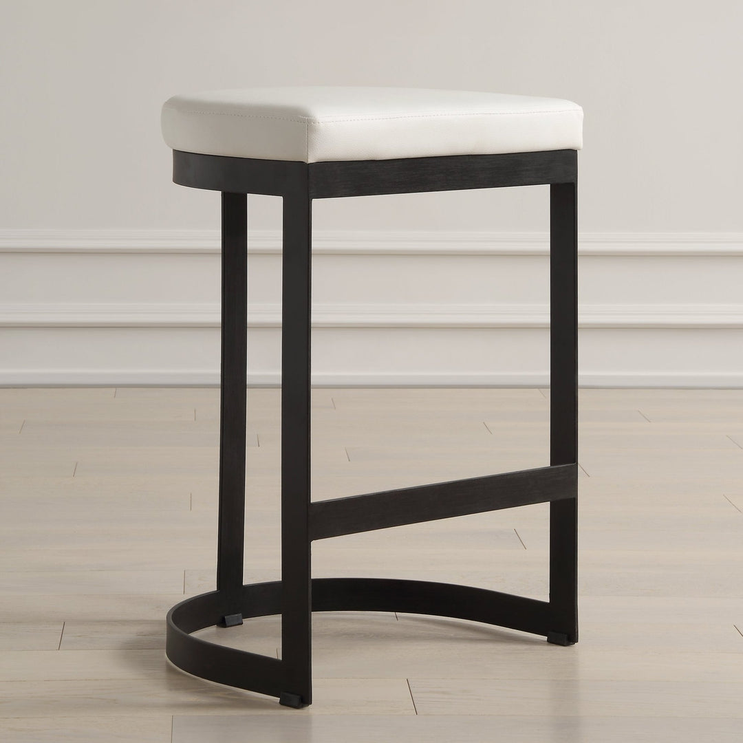 IVANNA WHITE LEATHERETTE COUNTER STOOL