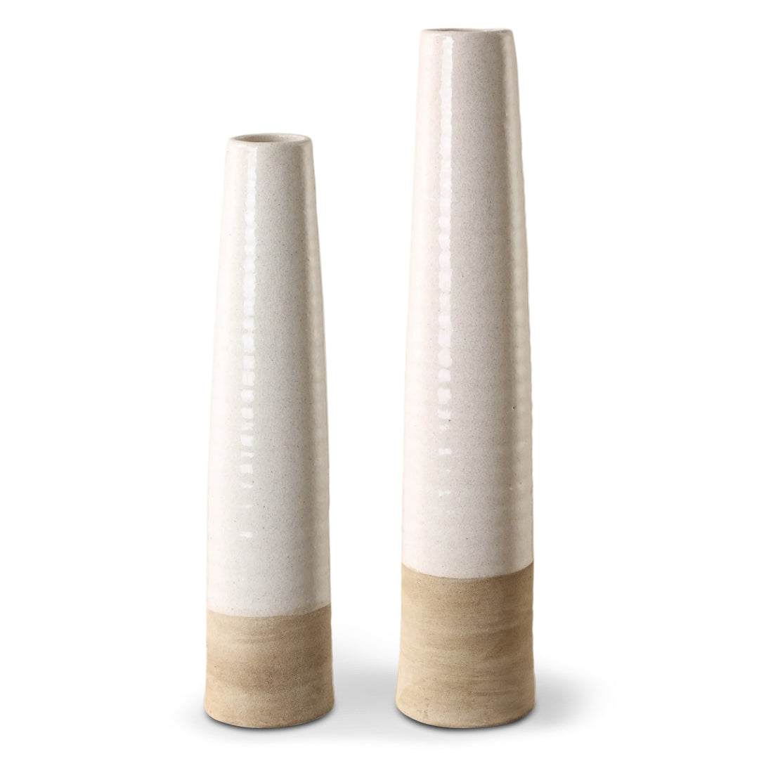 IVORY SANDS CERAMIC VASES | SET OF 2