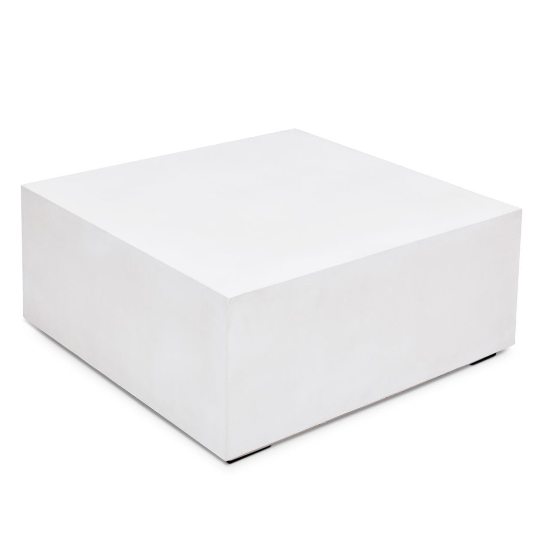 IVORY WHITE CONCRETE SQUARE BLOCK COFFEE TABLE