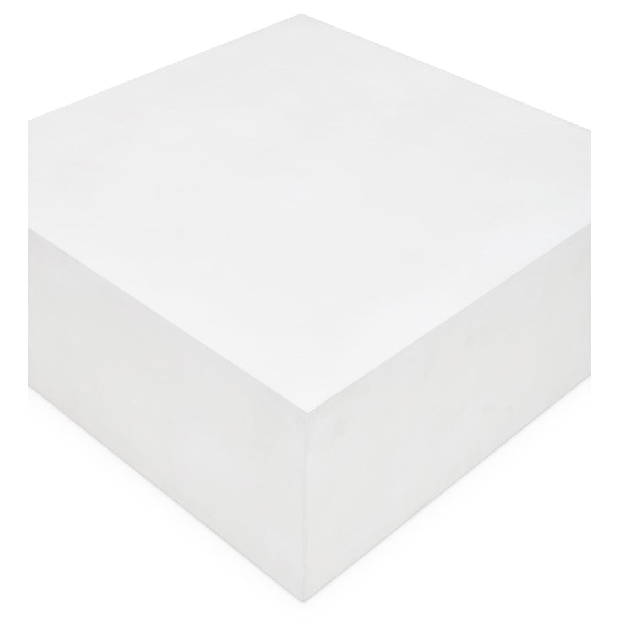 IVORY WHITE CONCRETE SQUARE BLOCK COFFEE TABLE