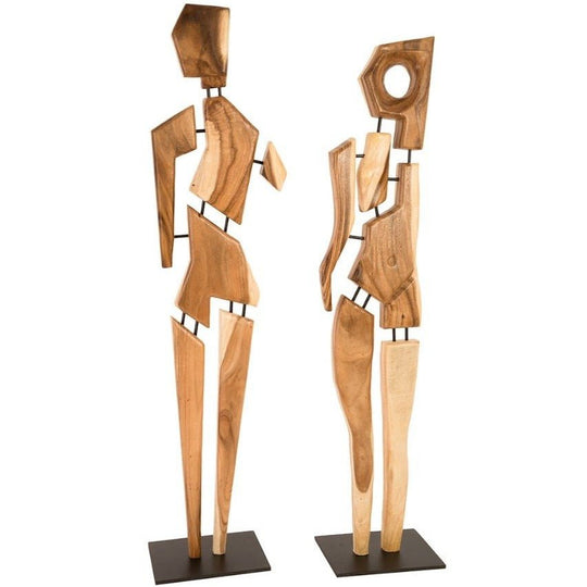 JACK & JILL CHAMCHA WOOD SCULPTURE