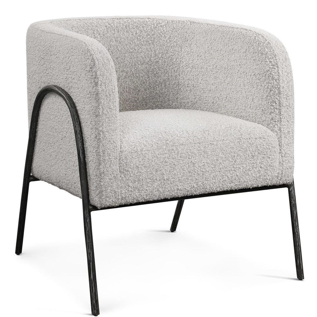 JACOBSEN BARREL CHAIR: IVORY - GREY BOUCLE