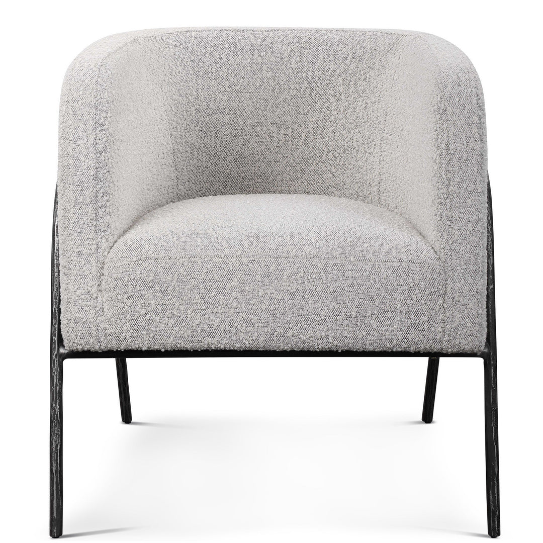 JACOBSEN BARREL CHAIR: IVORY - GREY BOUCLE