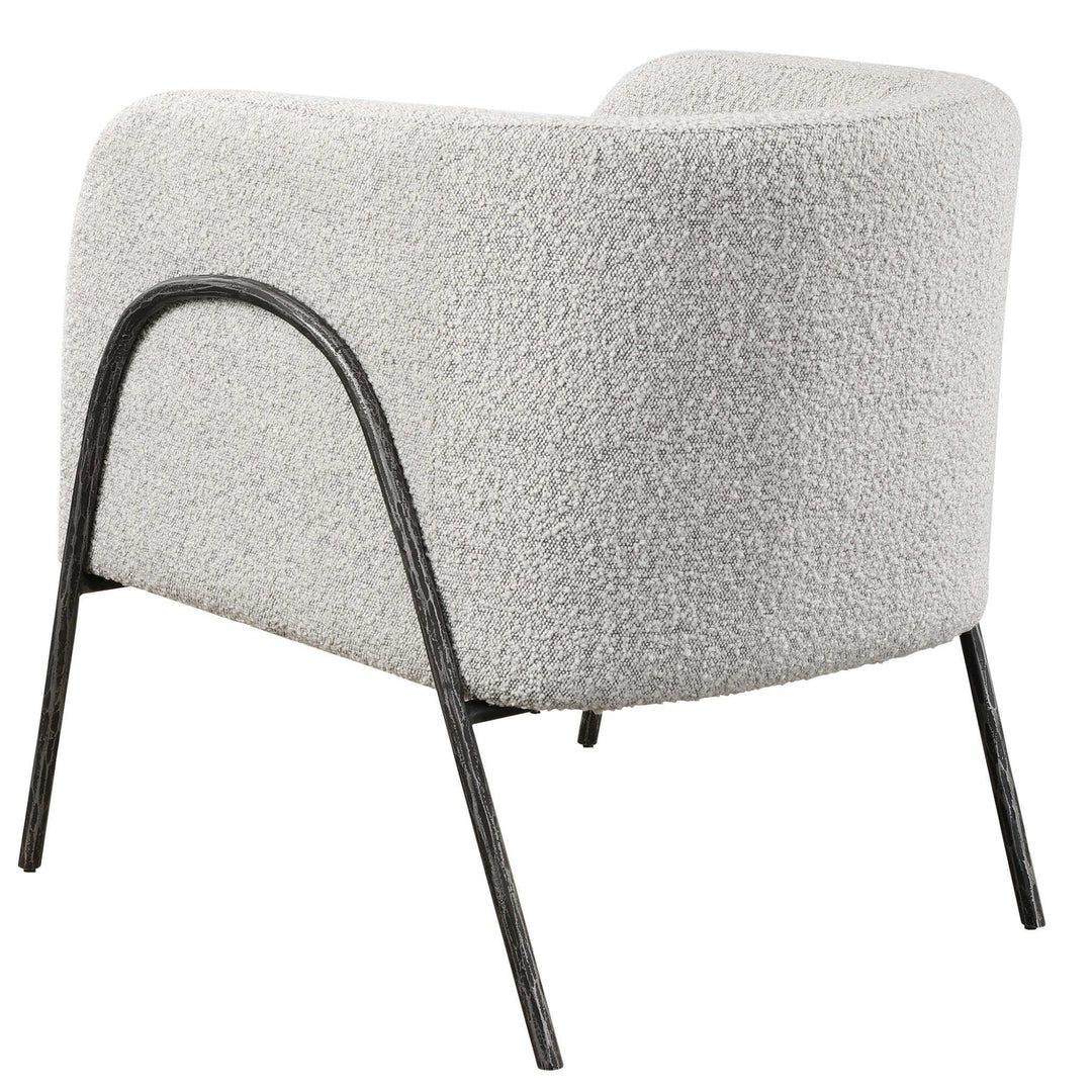 JACOBSEN BARREL CHAIR: IVORY - GREY BOUCLE