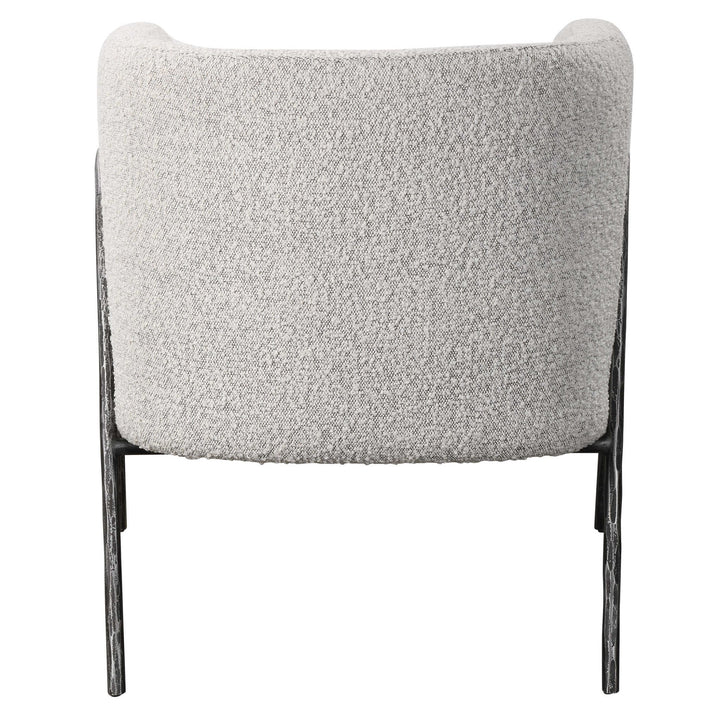 JACOBSEN BARREL CHAIR: IVORY - GREY BOUCLE