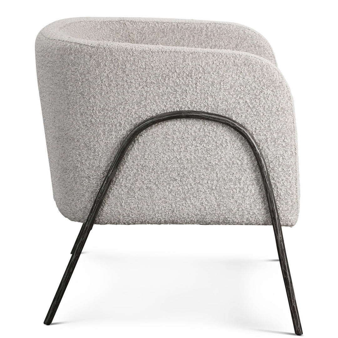 JACOBSEN BARREL CHAIR: IVORY - GREY BOUCLE