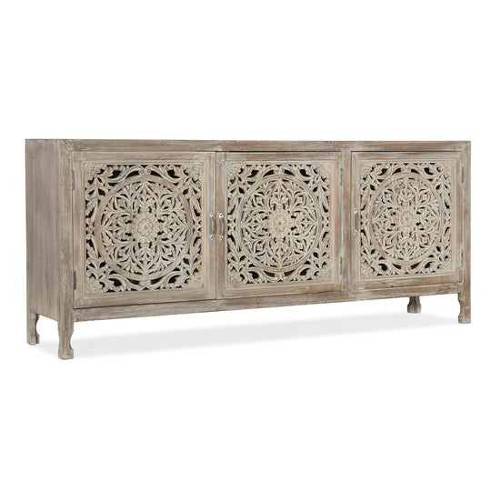 JAMILA RUSTIC WHITE MEDIA CONSOLE CREDENZA