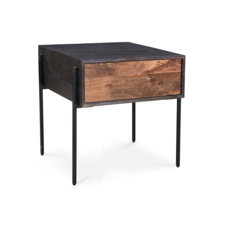 JAMISON SMOKED WOOD + WALNUT END TABLE