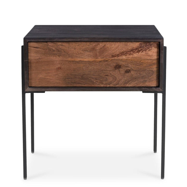 JAMISON SMOKED WOOD + WALNUT END TABLE