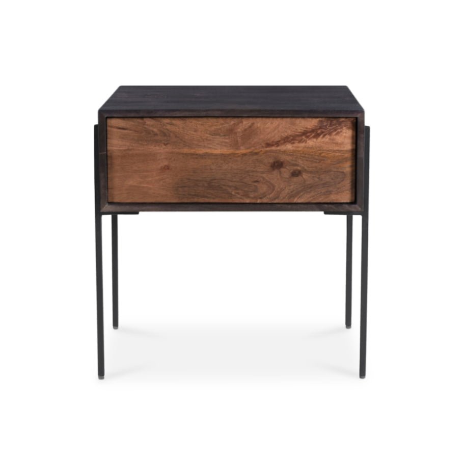 JAMISON SMOKED WOOD + WALNUT END TABLE