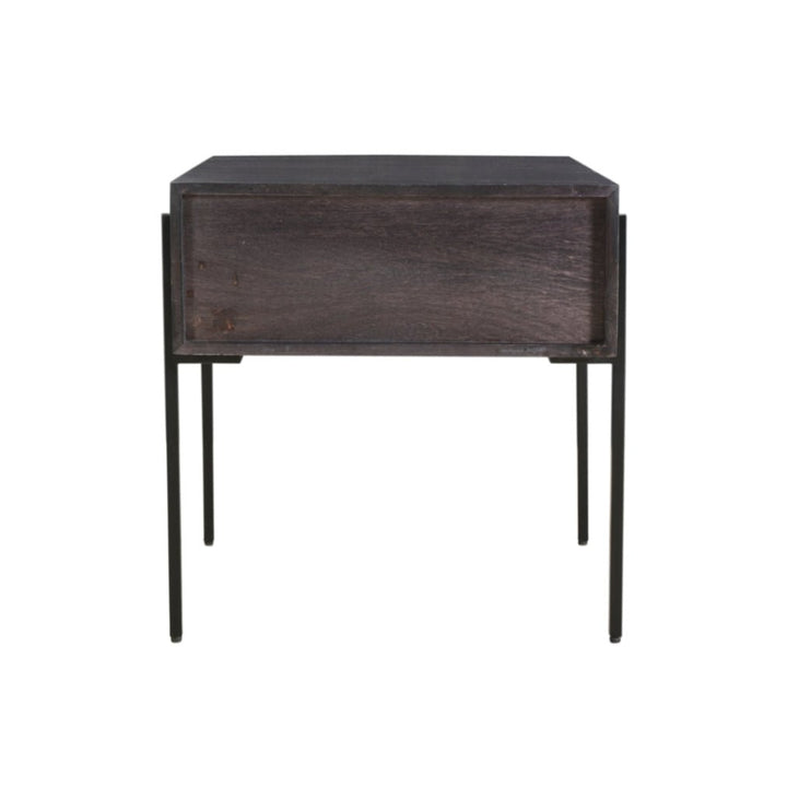 JAMISON SMOKED WOOD + WALNUT END TABLE