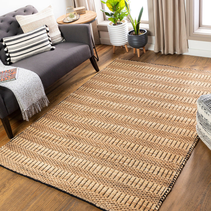 JASMINE 02 WOVEN JUTE RUG: CAMEL