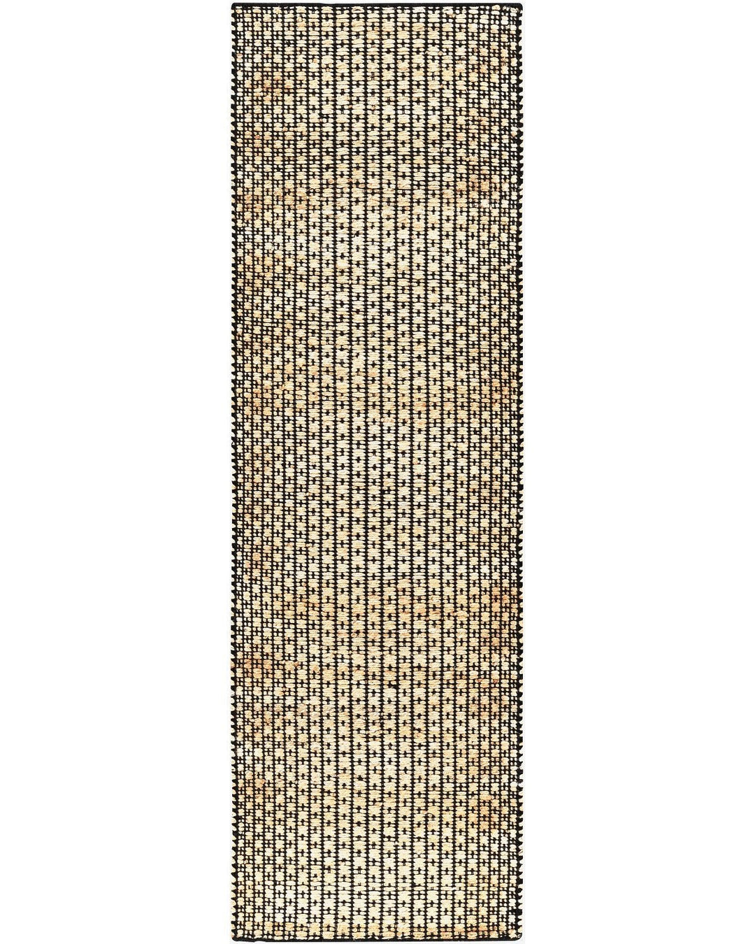 JASMINE 03 WOVEN JUTE RUG: NATURAL, BLACK