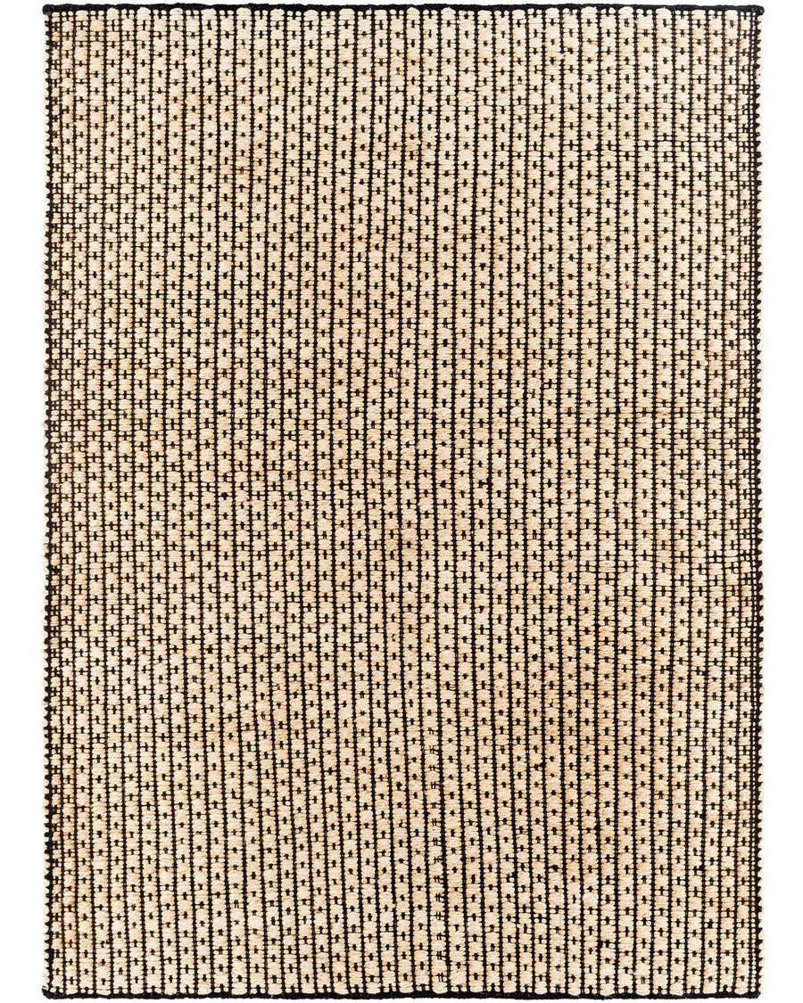 JASMINE 03 WOVEN JUTE RUG: NATURAL, BLACK