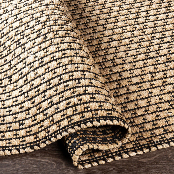 JASMINE 03 WOVEN JUTE RUG: NATURAL, BLACK