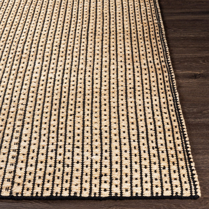 JASMINE 03 WOVEN JUTE RUG: NATURAL, BLACK