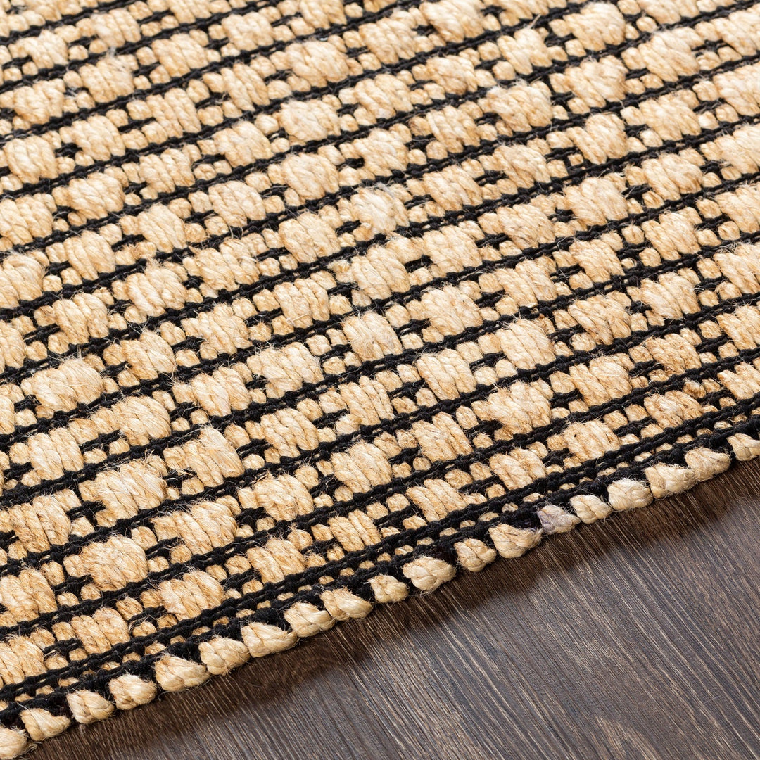 JASMINE 03 WOVEN JUTE RUG: NATURAL, BLACK