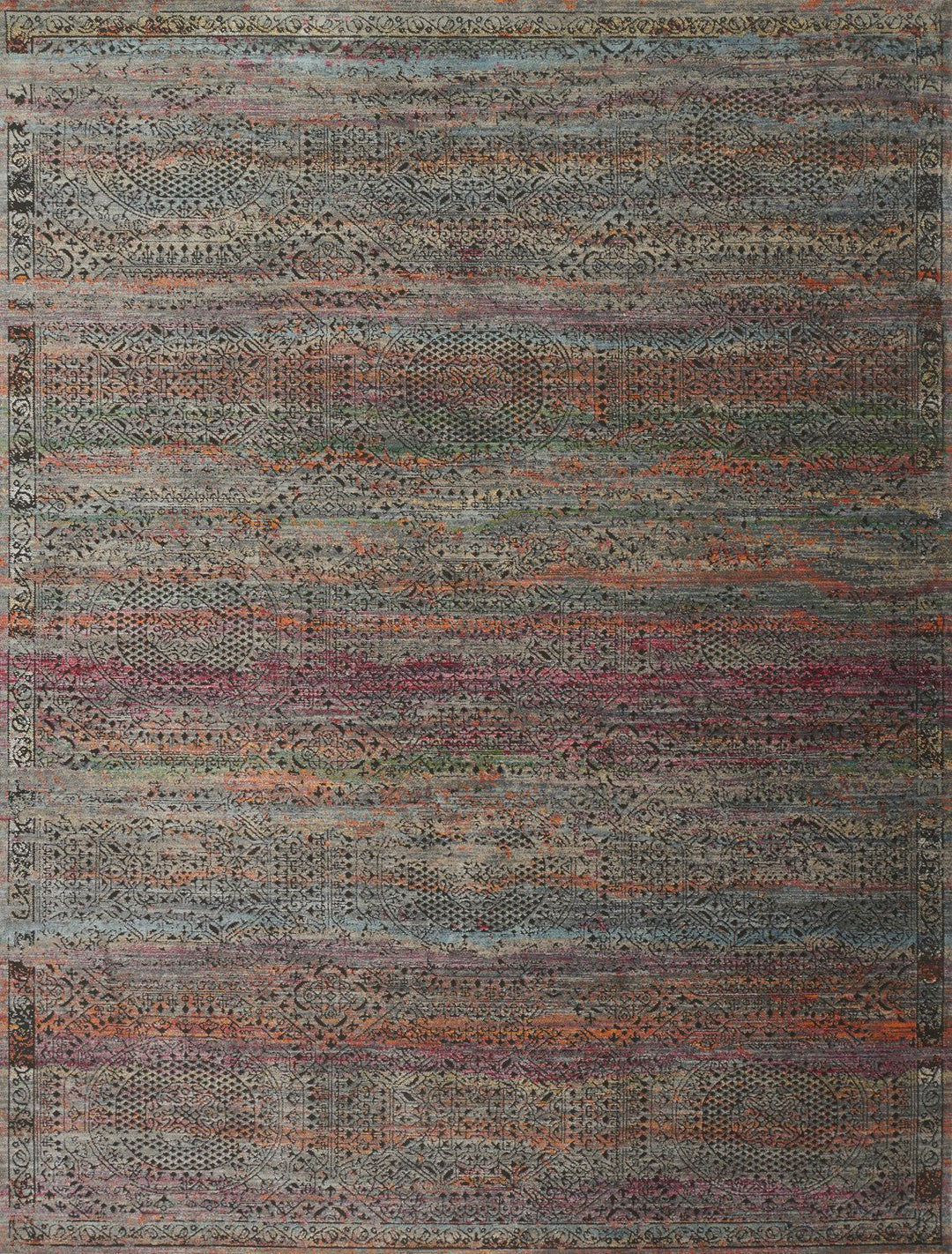 JAVARI 02 RUG: CHARCOAL / SUNSET