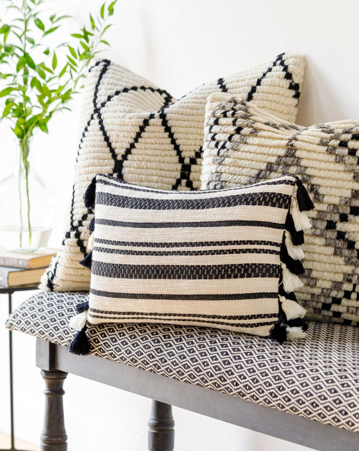 JESSIE BLACK + WHITE STRIPE LUMBAR PILLOW