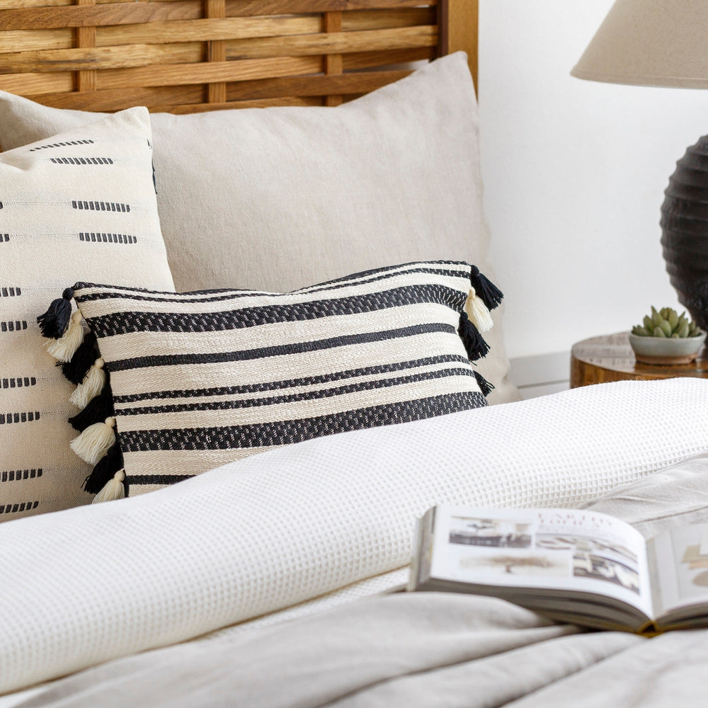 JESSIE BLACK + WHITE STRIPE LUMBAR PILLOW