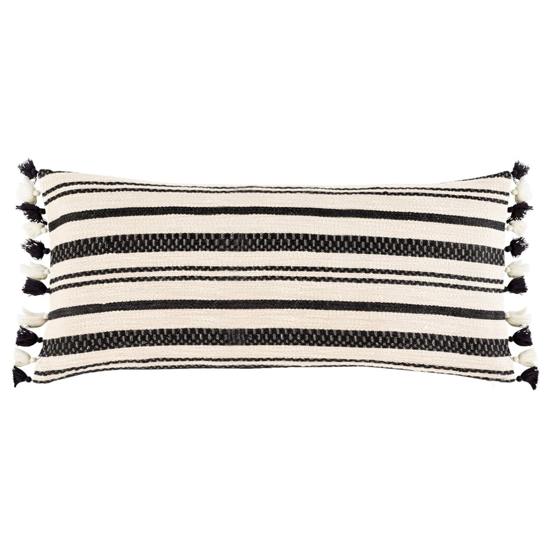 JESSIE BLACK + WHITE STRIPE LUMBAR PILLOW