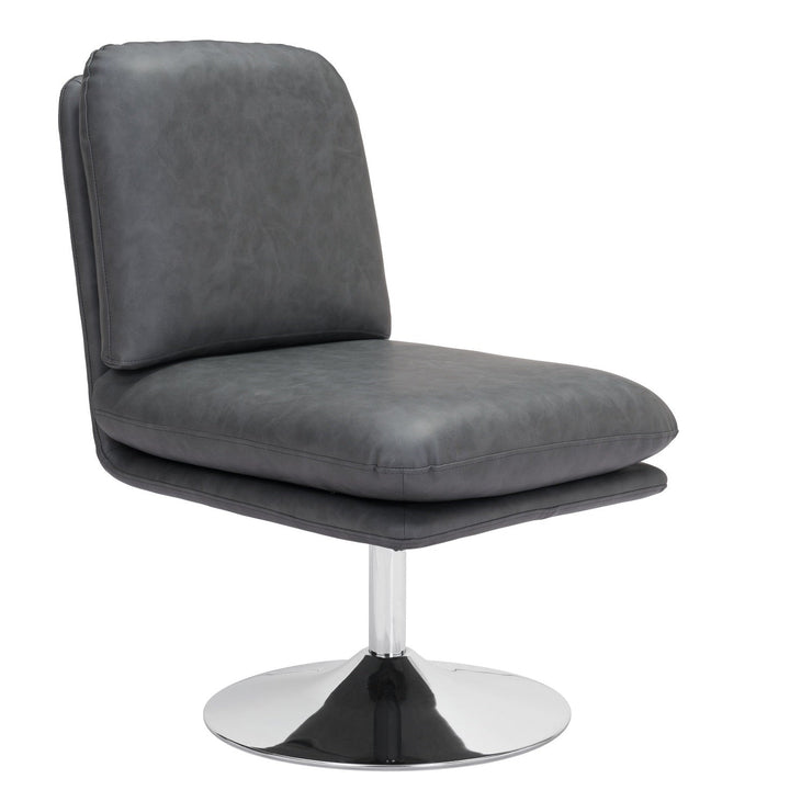 JET - SET GREY VINYL SWIVEL CHAIR