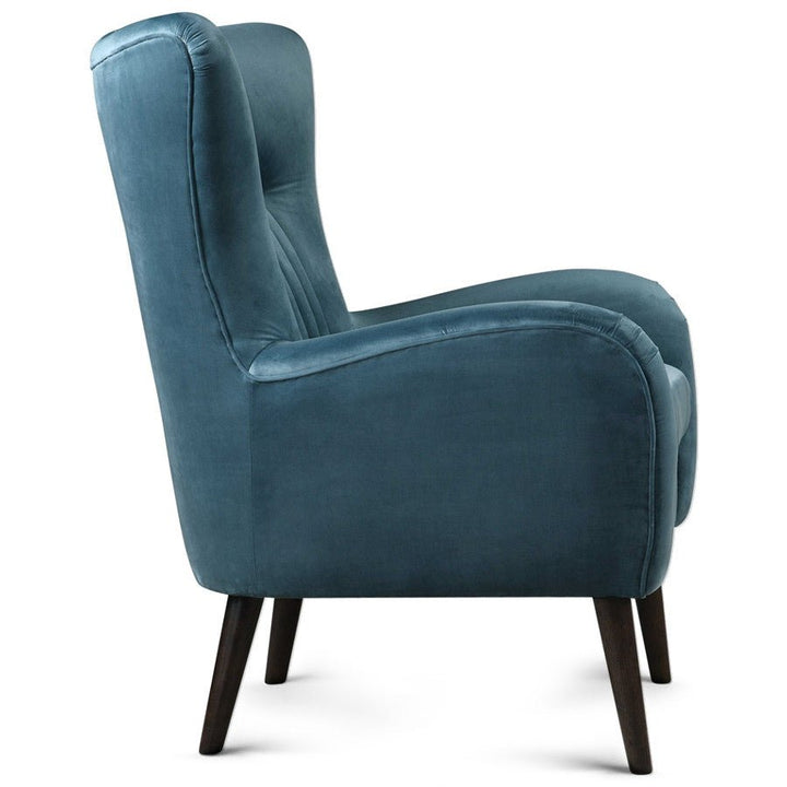 JEWEL SEA BLUE VELVET ARM CHAIR