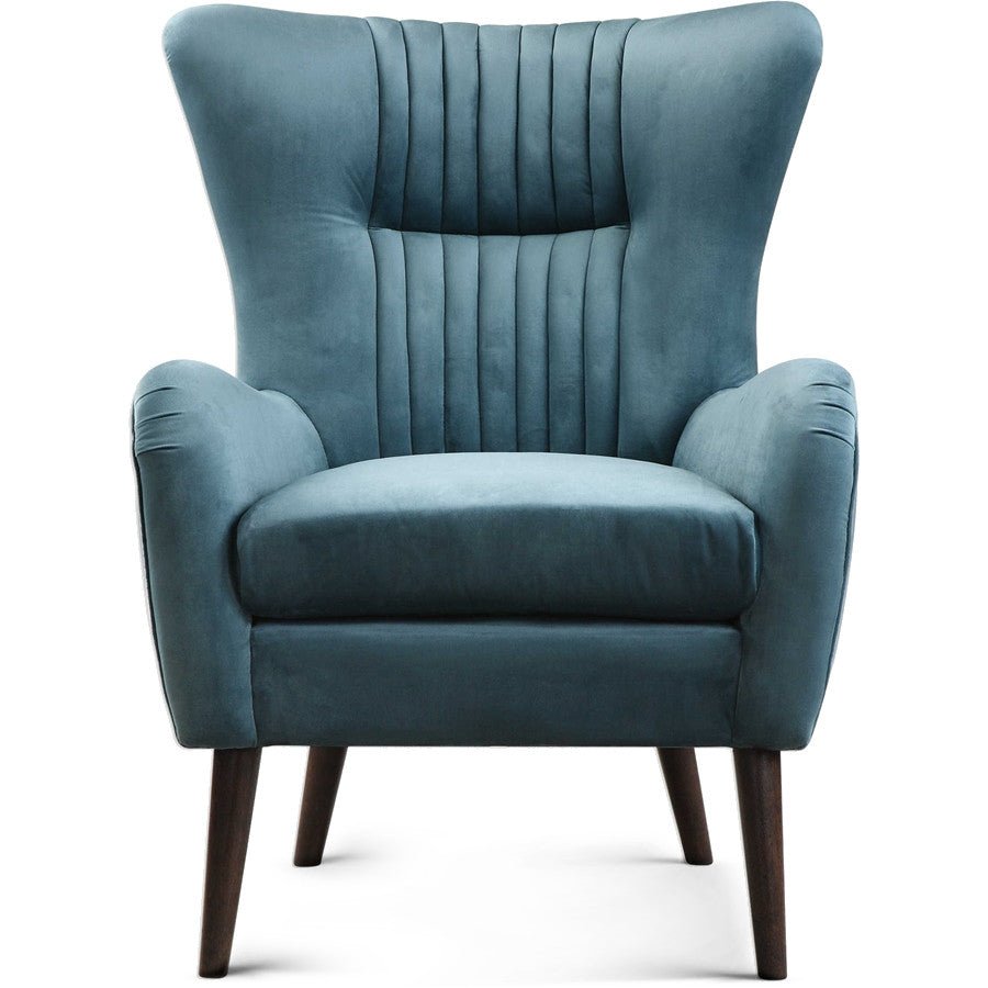 JEWEL SEA BLUE VELVET ARM CHAIR