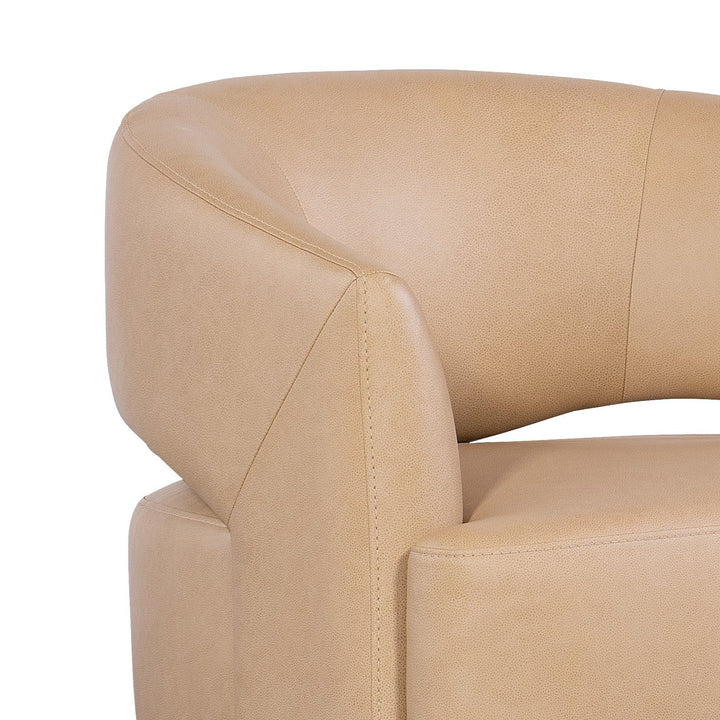 Keys Leather Swivel Barrel Chair