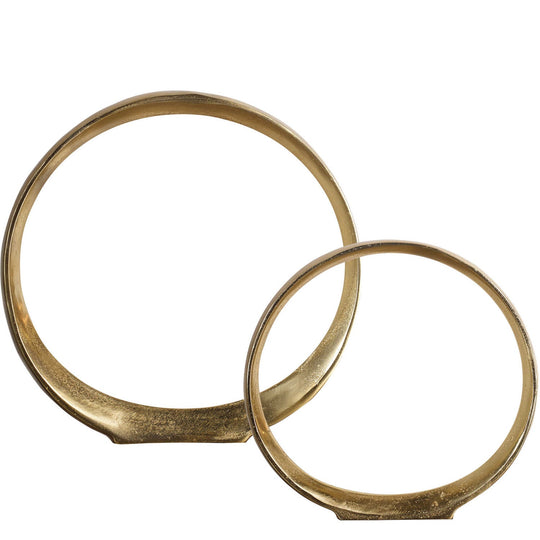 JIMENA GOLD RING SCULPTURES | SET OF 2