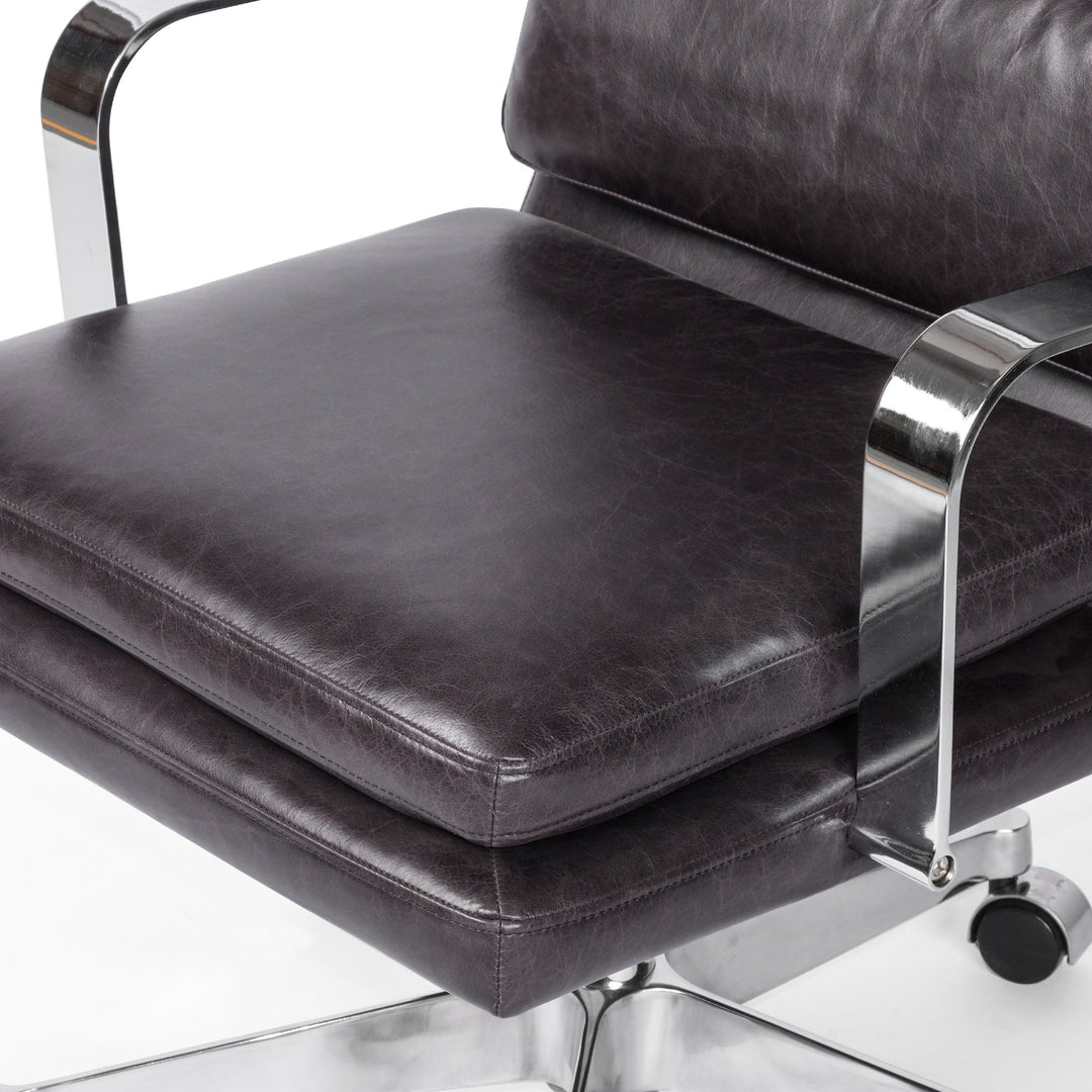 JUDE SONOMA BLACK LEATHER DESK CHAIR