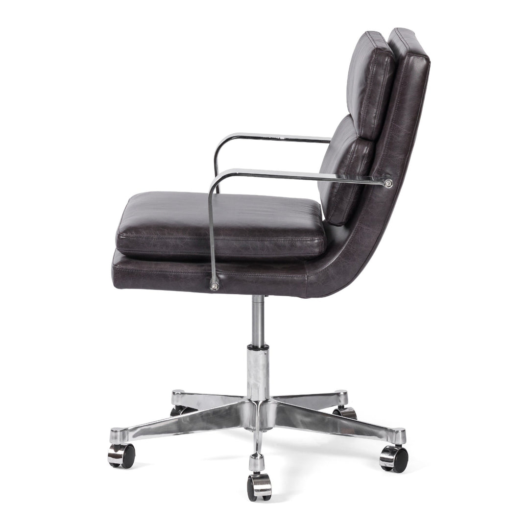 JUDE SONOMA BLACK LEATHER DESK CHAIR