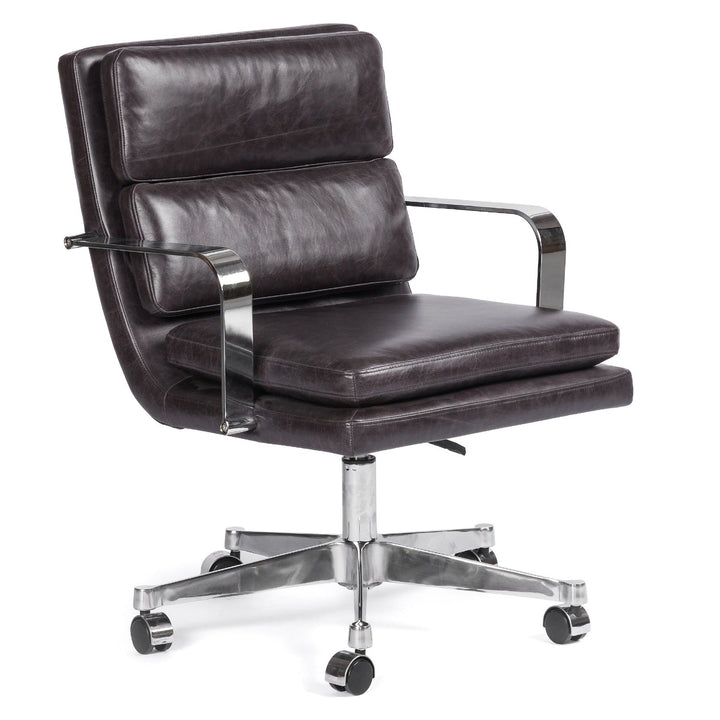 JUDE SONOMA BLACK LEATHER DESK CHAIR