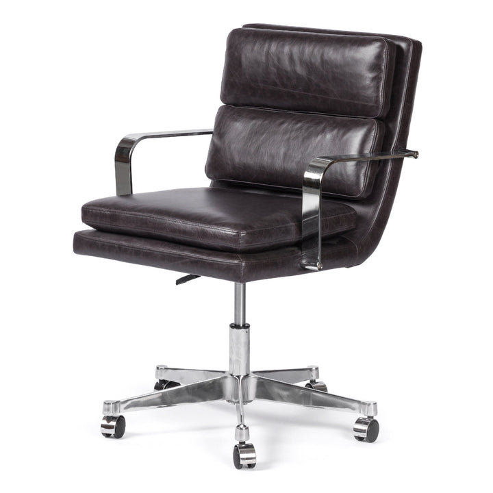 JUDE SONOMA BLACK LEATHER DESK CHAIR