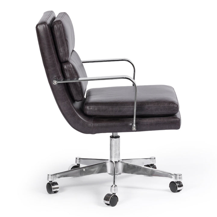 JUDE SONOMA BLACK LEATHER DESK CHAIR