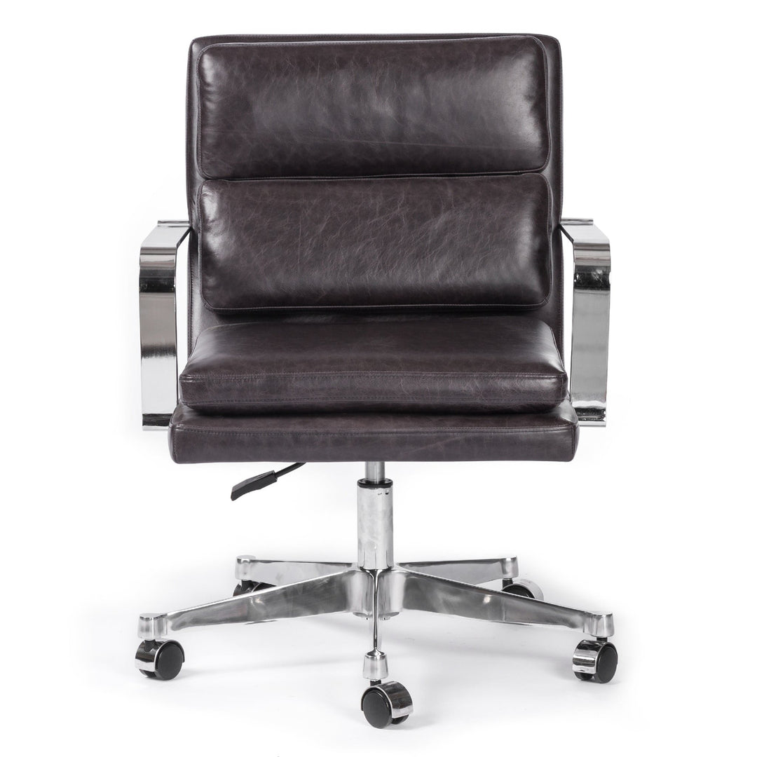 JUDE SONOMA BLACK LEATHER DESK CHAIR