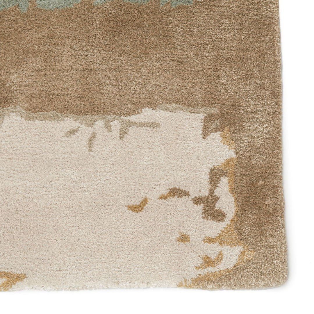 JUNA WOOL + VISCOSE RUG: SAGE, OLIVE