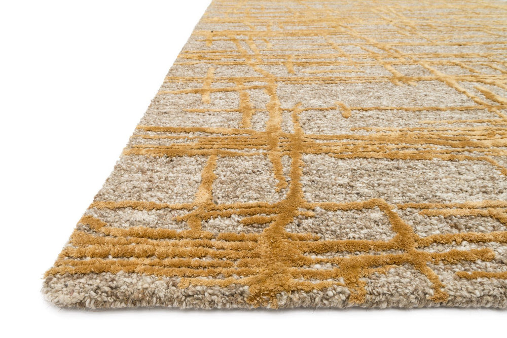 JUNEAU 05 WOOL + VISCOSE RUG: NATURAL, GOLD