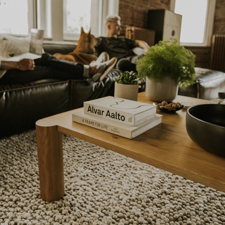 JUNI WHITE OAK POST COFFEE TABLE