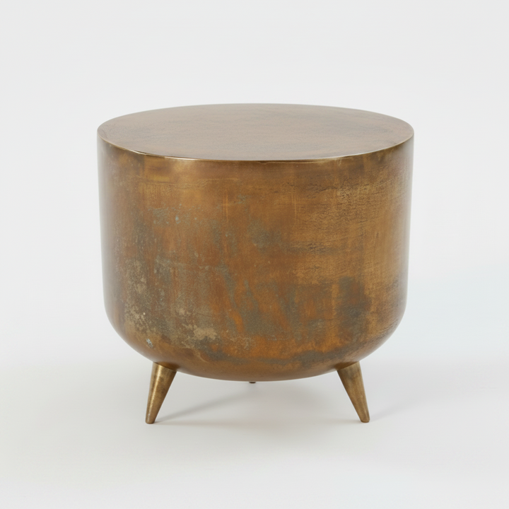 JURI COPPER PATINA DRUM TABLE