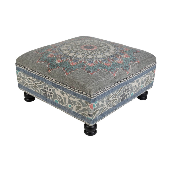 KAMALA COCKTAIL OTTOMAN: GRAY, DENIM