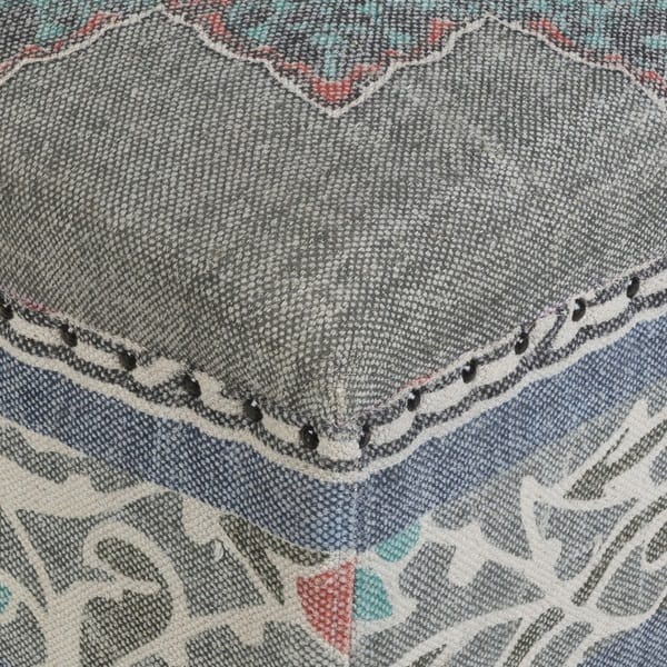 KAMALA COCKTAIL OTTOMAN: GRAY, DENIM