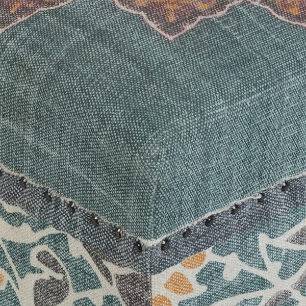 KAMALA COCKTAIL OTTOMAN: TEAL MULTI