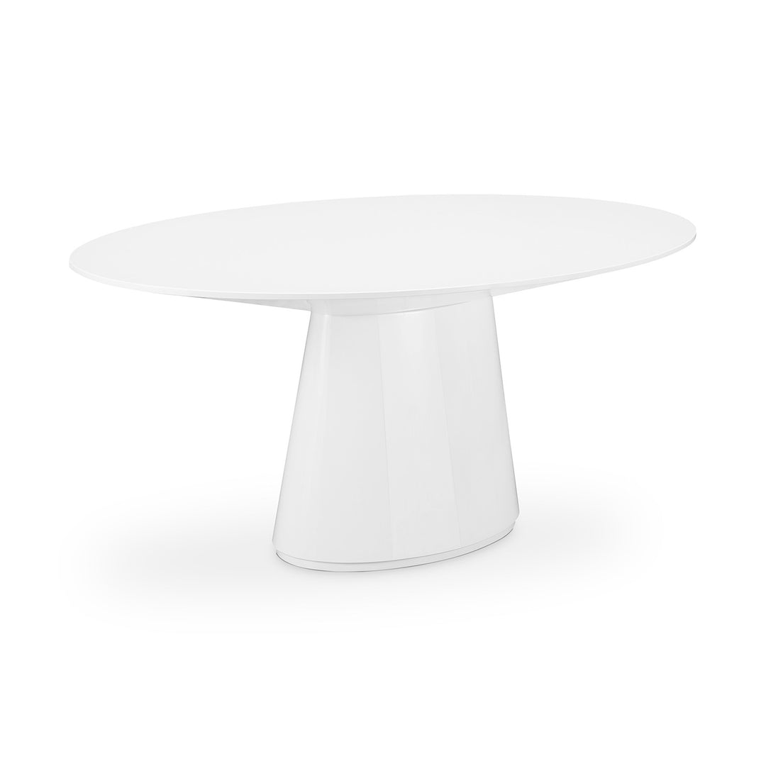 OTAGO GLOSS WHITE LACQUER OVAL DINING TABLE
